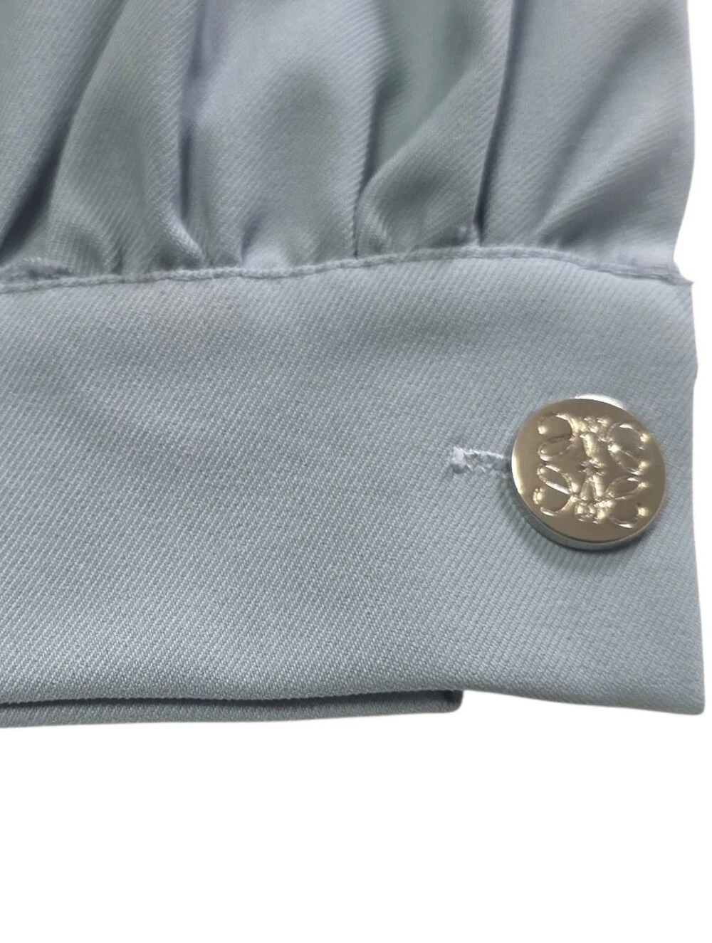 Loewe Powder Blue Cropped Zip Jacket with Embroidered Logo Med - Picture 4 of 6